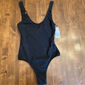 New Full Tilt Swimsuit Small Black One Piece Ribbbed Sexy Beach Resortwear 🖤